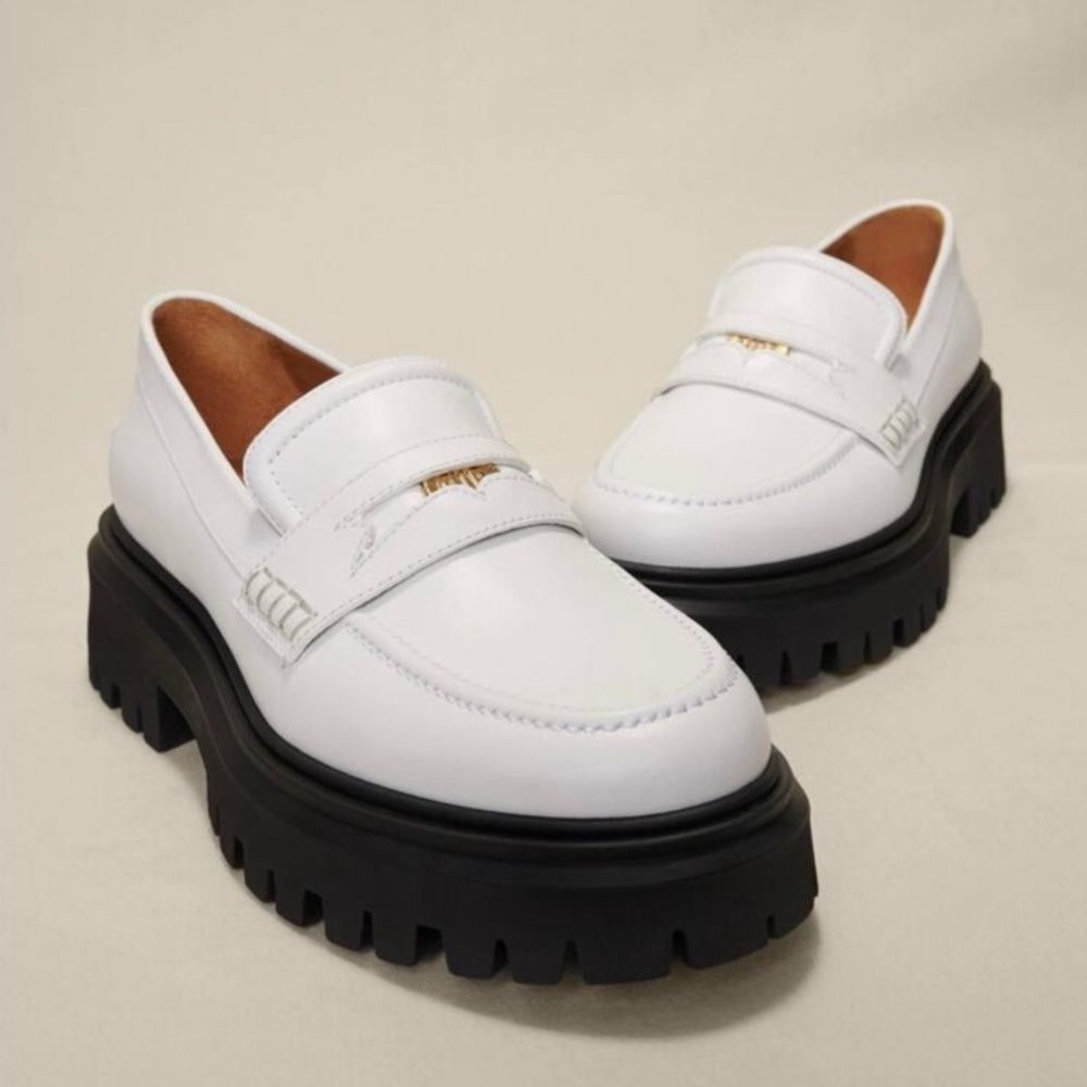{Maje} Brand New Leather Platform Loafers